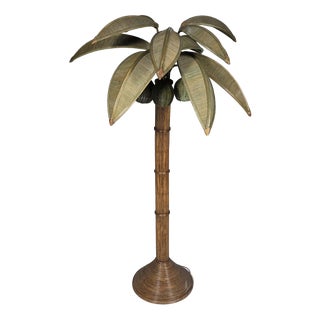 Mario Lopez Toress Bamboo Palm Tree Floor Lamp, 1970s For Sale