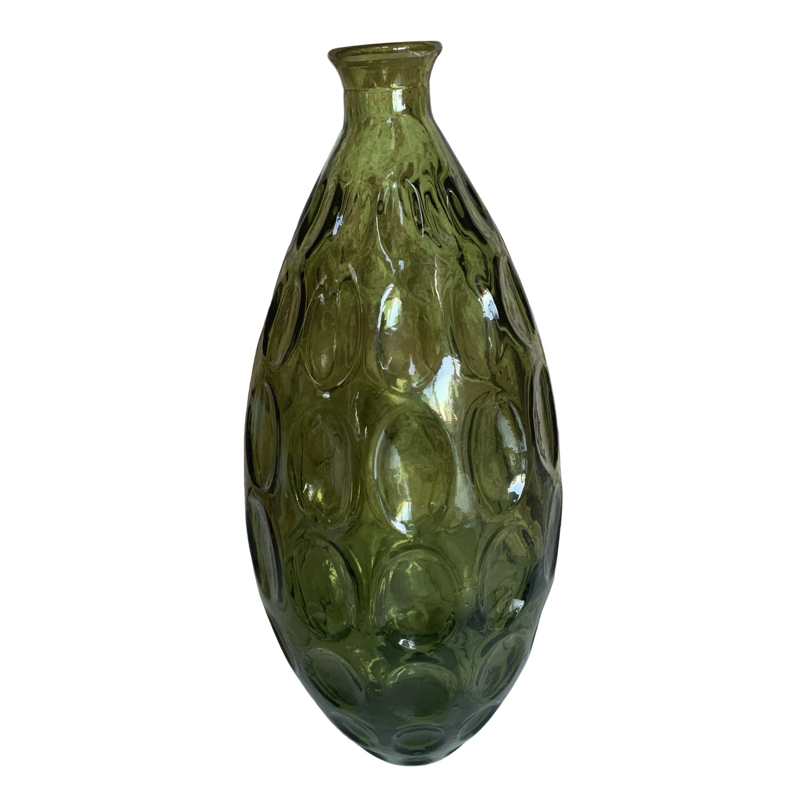 Vintage Mid Century Green Glass Vase Chairish