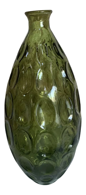 Vintage Mid Century Green Glass Vase