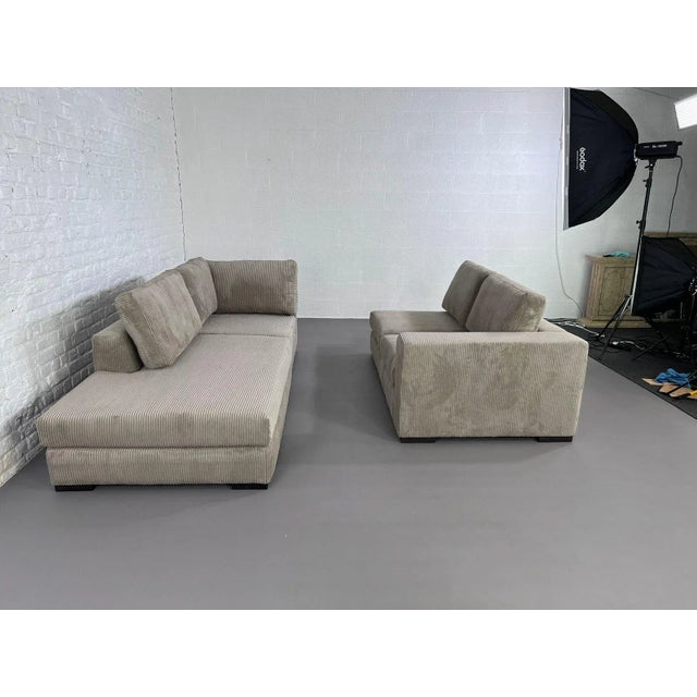 Vintage Corduroy Corner Sofa For Sale - Image 14 of 18