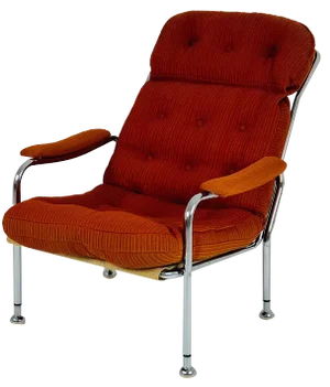 Bauhaus Orange Velvet Chair by B. Eigert, 1970s