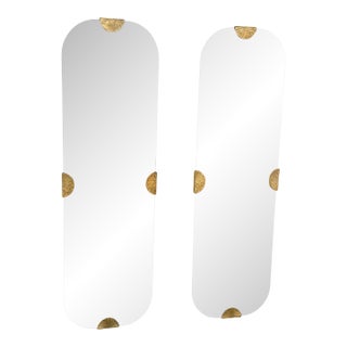 Pair of Blue Glass Wall Mirrors by Angelo Brotto, Italy, 1970s For Sale