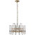 AERIN for Visual Comfort Signature Bonnington Chandelier in Hand-Rubbed Antique Brass with Crystal For Sale