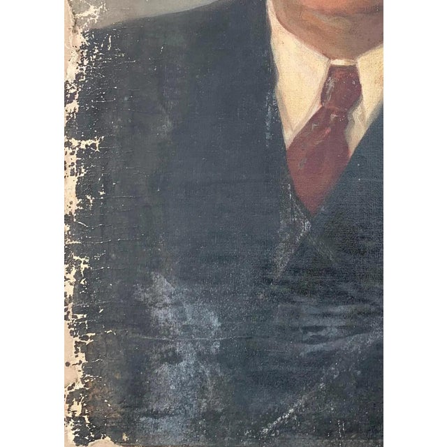 1970s 1970s Nikita Khrushchev Portrait Oil Painting, Ukrainian Art For Sale - Image 5 of 6