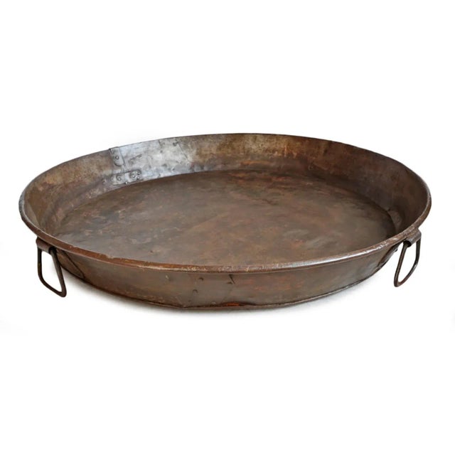 Original old iron tray collection from India. Diameters vary from 36"-39". Each is unique in patina and distress.