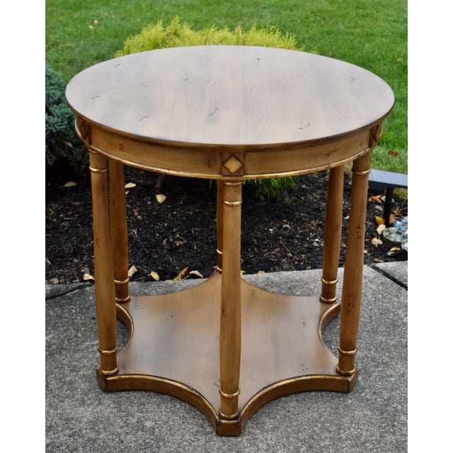 Vintage Maple Side Tables Round Neoclassical End Table Set 2 For Sale In Philadelphia - Image 6 of 15