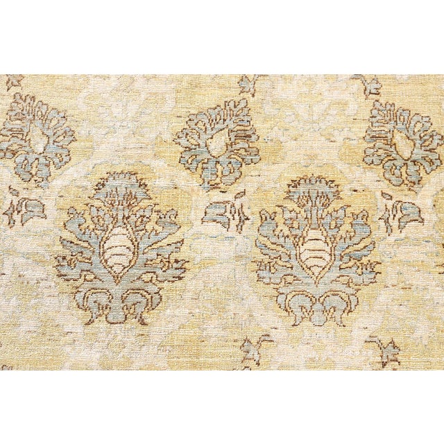Transitional 6'x9' Ariana Transitional Hand-Knotted Rug | Soft Yellow & Blue Wool For Sale - Image 3 of 4