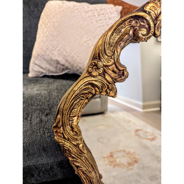 Vintage Mid-Century Ornate Gold Wall Mirror - Hollywood Regency Style For Sale - Image 4 of 6