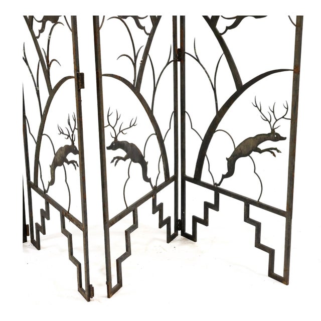 Manner of Wilhelm (William) Hunt Diederich (German-American, 1884-1953), Art Deco Iron Floor Screen For Sale - Image 4 of 7