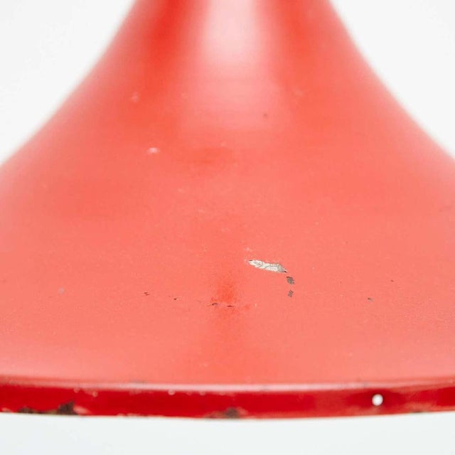 Early 20th Century Red Metal Ceiling Lamp For Sale - Image 4 of 8