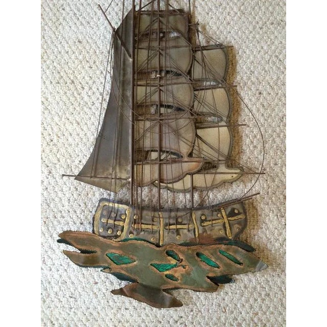 Metal Large Brutalist Mid-Century Ship Wall Sculpture For Sale - Image 7 of 11