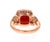 3.95 Carat Coral and Diamond 14 Karat Rose Gold Cocktail Ring, Size 7 For Sale - Image 4 of 6