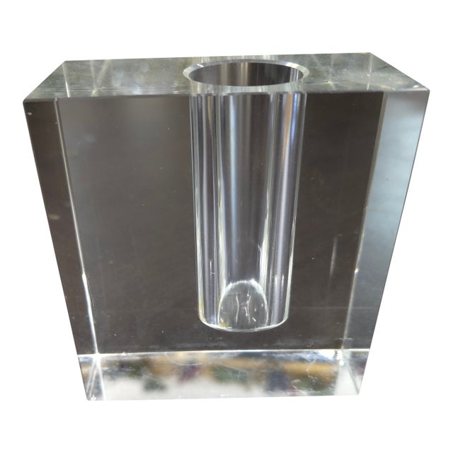 Mid Century Modern Clear Bud Vase For Sale