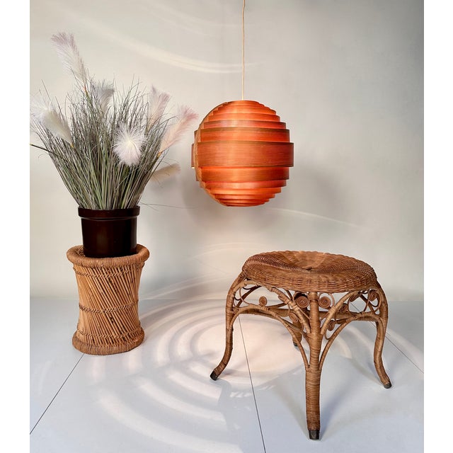Large Spherical Hanging Lamp in Pine Veneer by Hans-Agne Jakobsson for Ellyset, 1960s For Sale - Image 14 of 18