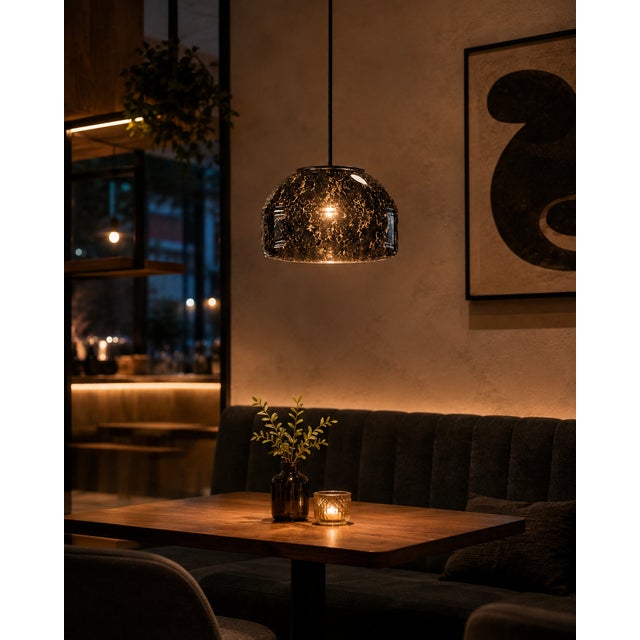 Black Marble Blown Glass Pendant Light by Artem Zakharchenko-Halytskyi For Sale - Image 4 of 5