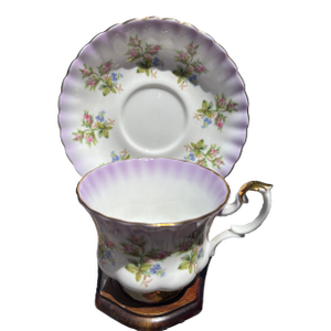 1940s Royal Albert Lavender Moss Rose Teacup and Saucer