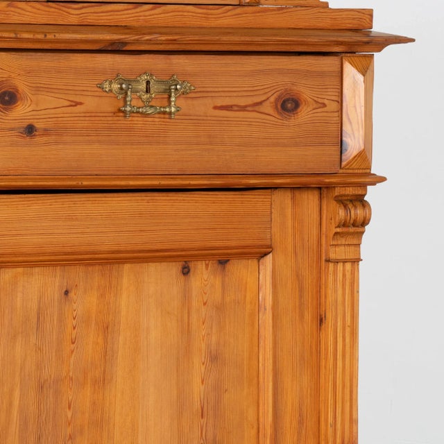 Late 19th Century Single Door Pine Cabinet Armoire With Adjustable Shelving, Denmark Circa 1880 For Sale - Image 5 of 8