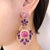 Bochic “Capri “Vintage Candy Drop Earrings- Ruby, Amethyst & Topaz 18K Gold & S For Sale - Image 9 of 9