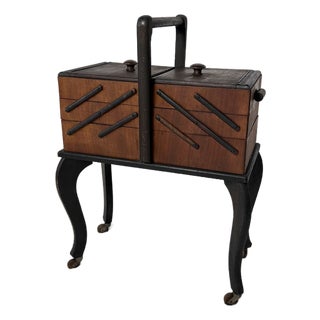 Victorian Accordion Sewing Box For Sale
