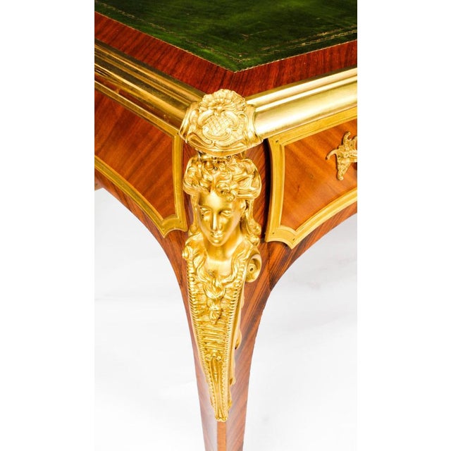 Wood 19th Century French Louis Revival Ormolu Bureau Plat Desk For Sale - Image 7 of 18
