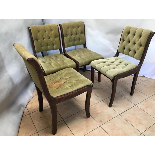 Vintage Mahogany Chesterfield Dining Chairs, Set of 4 For Sale - Image 13 of 18