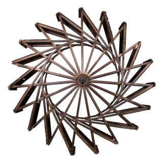 Large Japanese Wooden Suisha Water Wheel Wall Decor, 1900s For Sale