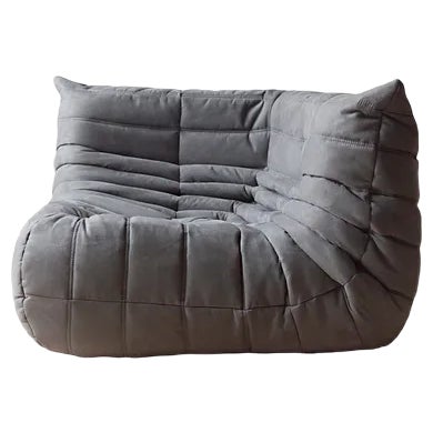 Grey Microfiber Togo Corner Chair by Michel Ducaroy for Ligne Roset For Sale