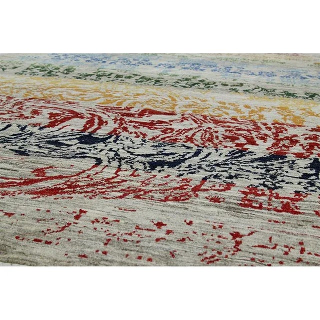 Handwoven Persian Gabbeh Area Rug 6'9"×8'6" For Sale - Image 10 of 11