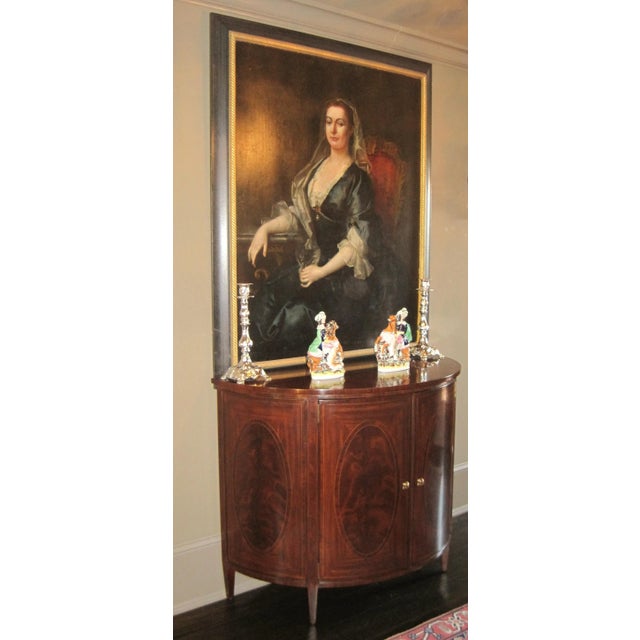 Leighton Hall Showroom Sample - Mahogany Demilune Cabinet For Sale - Image 9 of 11