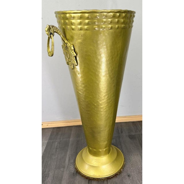 Vintage French Style Metal Carved Umbrella Stand For Sale - Image 11 of 11