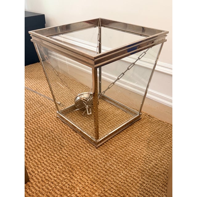 Silver Pair of Visual Comfort Launceton Medium Square Lanterns For Sale - Image 8 of 9