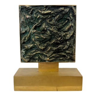 Dirce De Assis Cavalcanti Attr. Bronze Sculpture in Polished Bronze Frame, 1990s For Sale