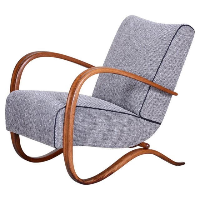 Art Deco Czech H-269 Lounge Chair by J. Halabala for Up Závody, 1930s For Sale - Image 12 of 12