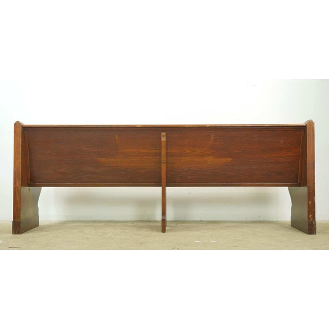 Brown Reclaimed 7.5 Ft. Oak Church Pew Bench For Sale - Image 8 of 8