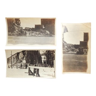 1925 Santa Barbara California Earthquake Snapshot Photographs - Set of 3 For Sale