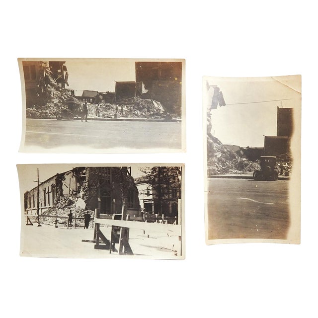 1925 Santa Barbara California Earthquake Snapshot Photographs - Set of 3 For Sale