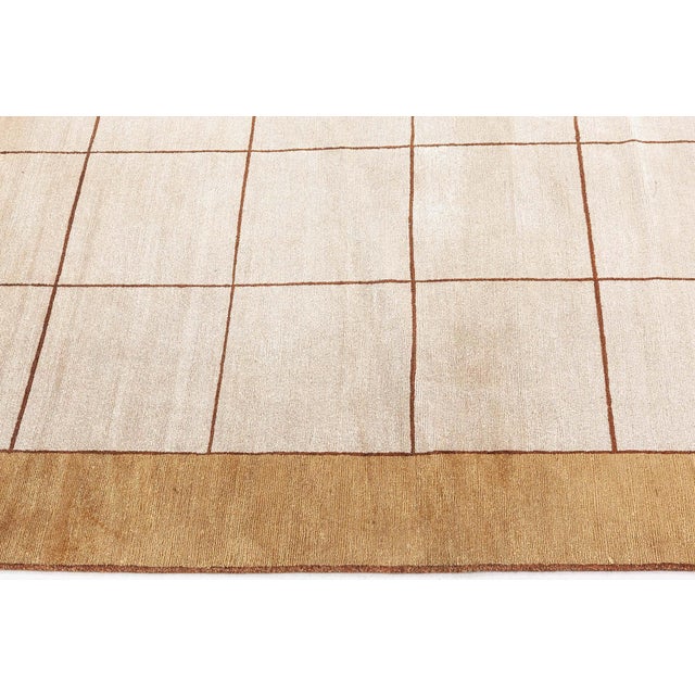 Modern Tibetan Geometric Silk Rug by Doris Leslie Blau For Sale - Image 10 of 14