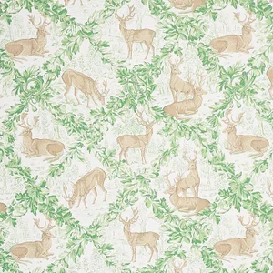 Sample - Schumacher Woburn Meadow Wallpaper in Forest