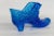 Fenton Blue Hobnail Cat Head Victorian Glass Slipper Shoe Figurine For Sale - Image 10 of 12