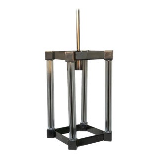 Chrome & Glass Pendant Light For Sale