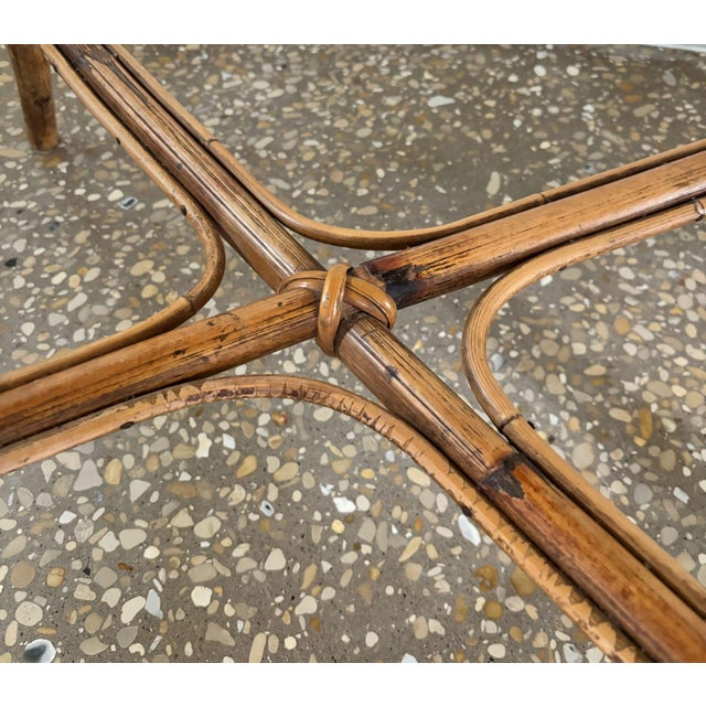 French Bamboo and Rattan Bistro Table, 1940s For Sale - Image 10 of 11