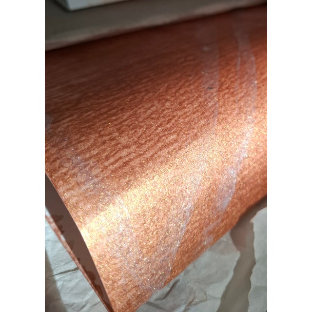 Textile New Handmade Wallpaper With Metallic Geometric Pattern on Paper-Textile Runo For Sale - Image 7 of 9