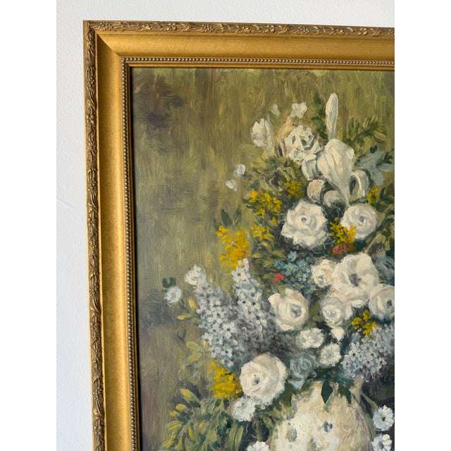 1980s Vintage Impressionist Floral Still Life Oil on Board Painting, Signed, Framed For Sale In Miami - Image 6 of 12