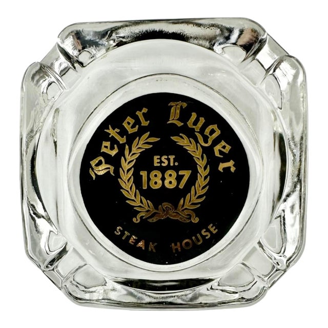Vintage Peter Luger Nyc Steakhouse Restaurant Glass Ashtray For Sale