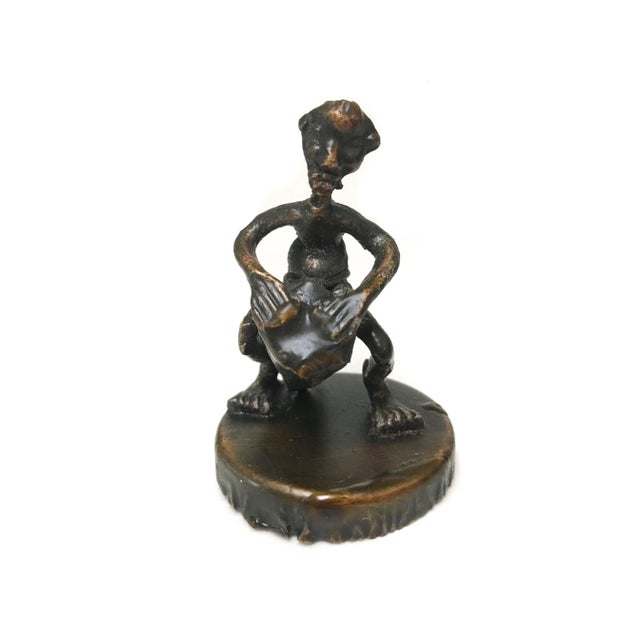 Gray African Primitive Welded Metal Handmade Group Statue - Set of 5 For Sale - Image 8 of 11