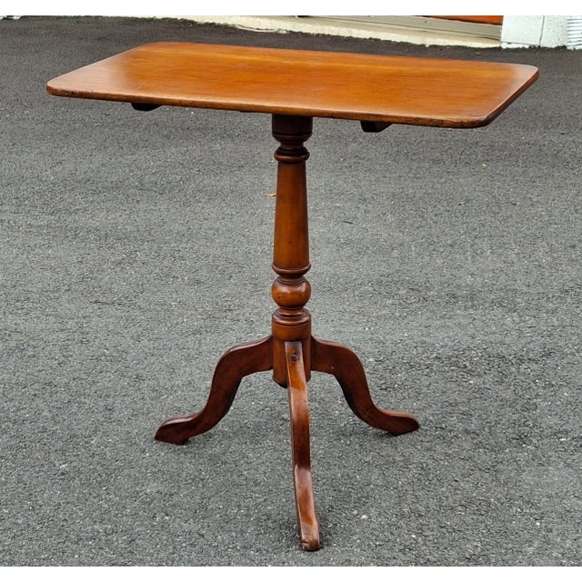 Federal Mahogany Rectangular Tilt Top Side Table For Sale - Image 4 of 11
