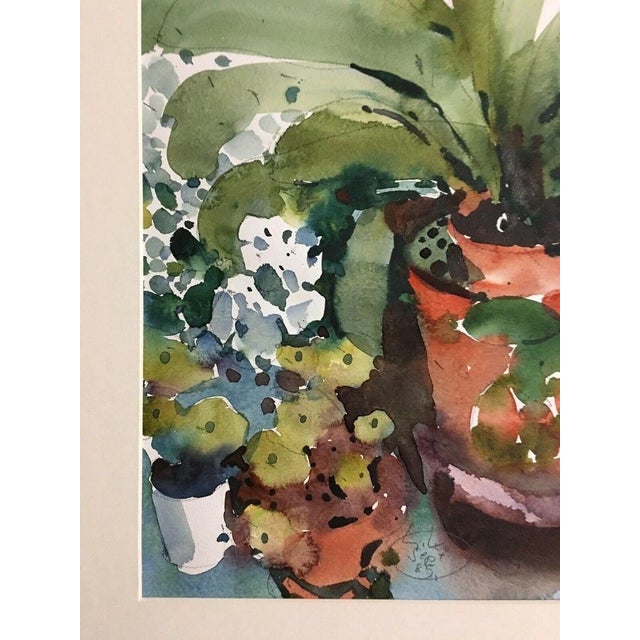 Hans Köhler, Balcony Plants, 1985, Watercolor For Sale - Image 11 of 13