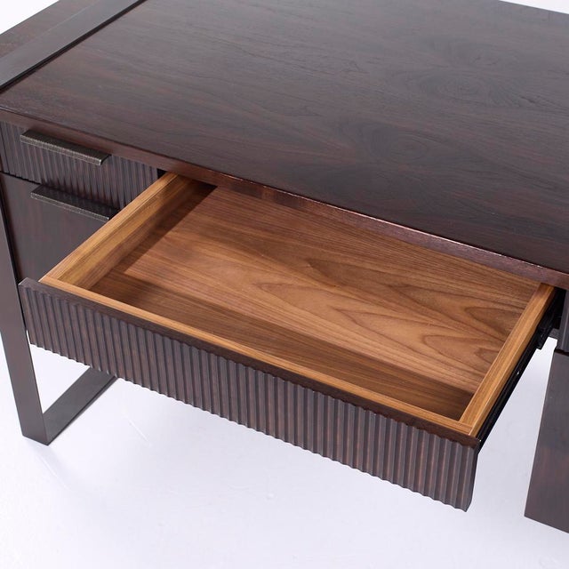 Eurocraft Walnut Executive Desk For Sale - Image 11 of 12
