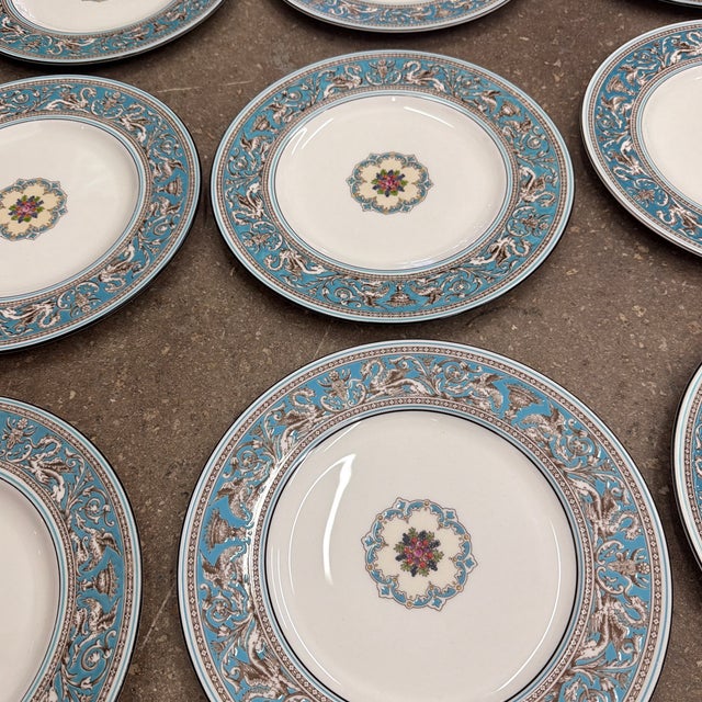English Late 20th Century Wedgwood Florentine Bone China Dishes - Set of 12 For Sale - Image 3 of 12