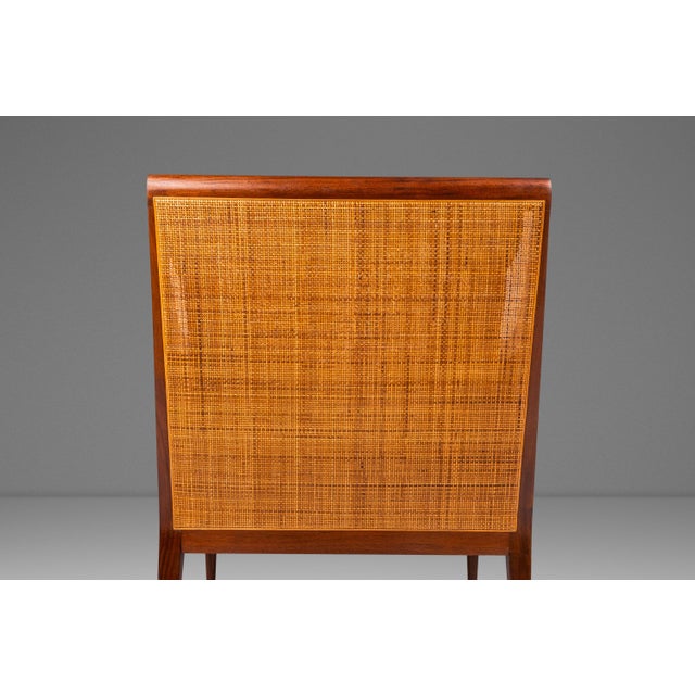 Set of Two (2) Rare Mid-Century Modern Caned Lounge Chairs in Walnut Attributed to Kipp Stewart for Directional, Usa, C. 1950s For Sale - Image 12 of 16